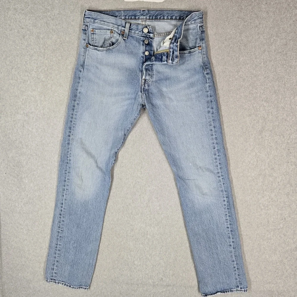 Levi's 501 Men Jeans 30X32 Light Blue Denim Original Fit Straight Leg 30